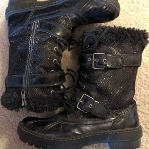 Sperry black boots! EUC